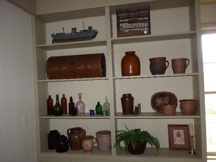 Misc bottles and redware 