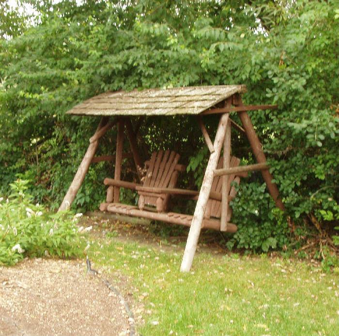 heavy large outdoor log double swing with canopy