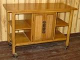 Walnut Mid-Century Serving Cart
