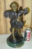 Bronze Rooster Girl Statue