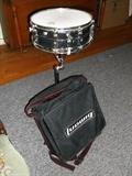 Ludwig Rockers snare drum with stand and travel case