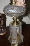 Very Heavy cut Glass Lamp