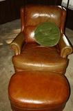 Very Well Broken in Quality Leather Chair and ottoman