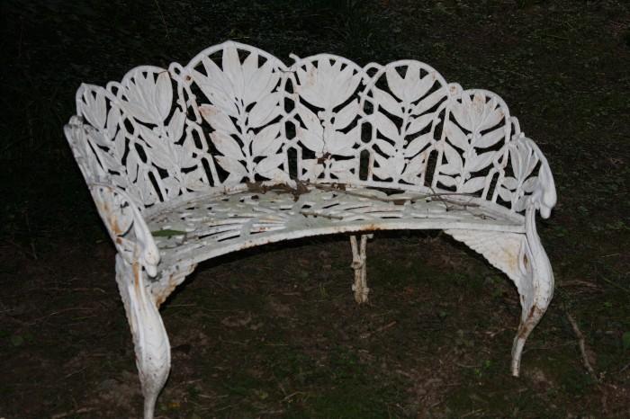 Wonderful antique Ornate Iron Bench 