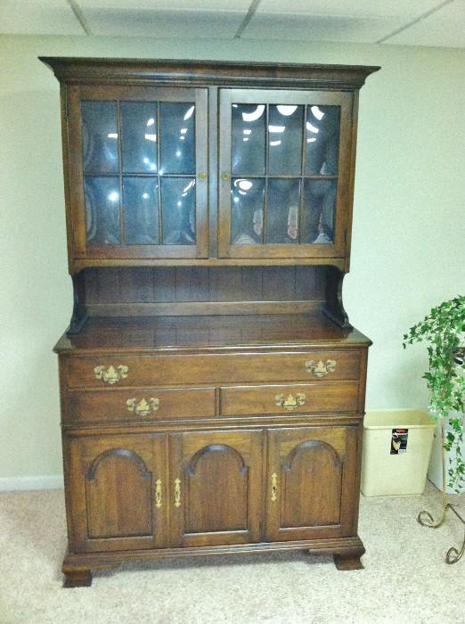 Pennsylvania House, Solid Cherry, Buffet/Server With Hutch, Bubble Glass, 3 Drawers & Storage