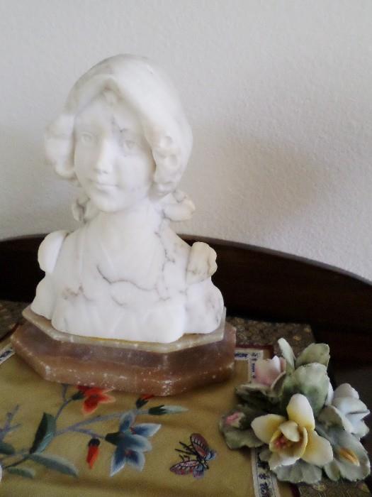 Bisque bust of young girl