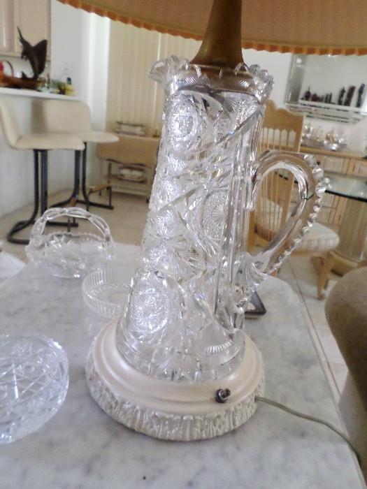 crystal pitcher lamp