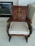 Antique inlaid rocker