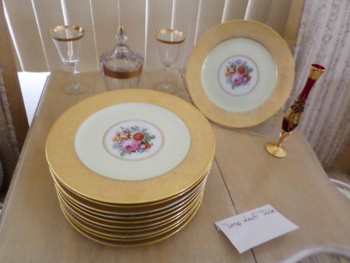 Gold encrusted dinner plates