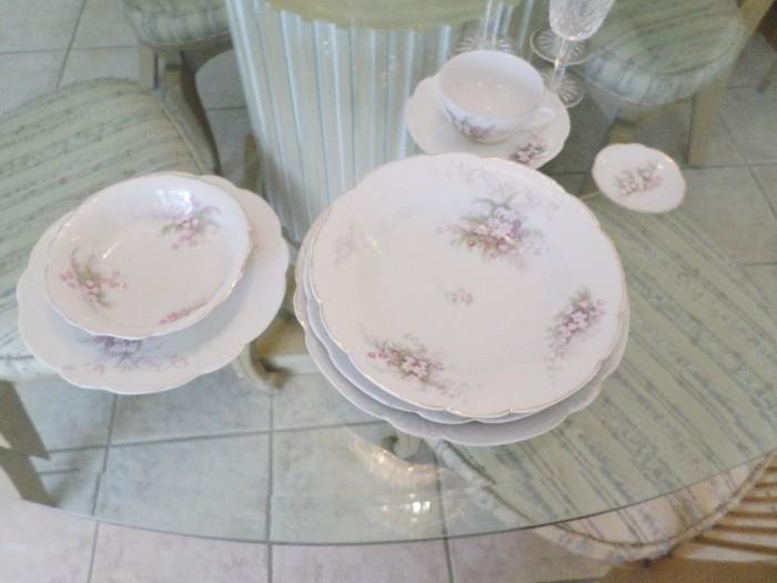 Victorian china dinnerware-8 pieces to each place setting
