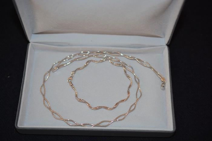 14K white gold necklace & bracelet