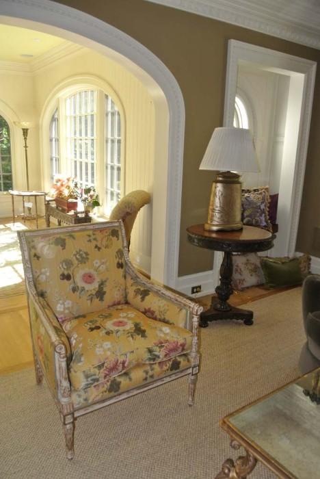 Designer Living Room Furniture by Baker, Ralph Lauren, and Fabric by Schumacher