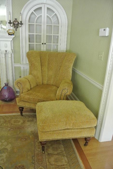 Upholstered Chair with ottoman