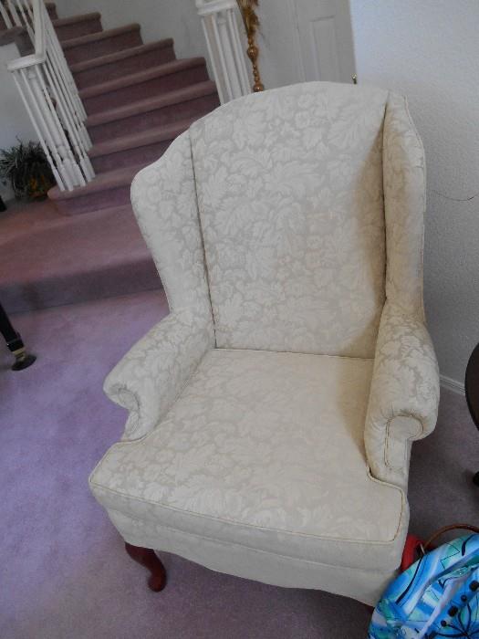 Conversational wing-back chair
