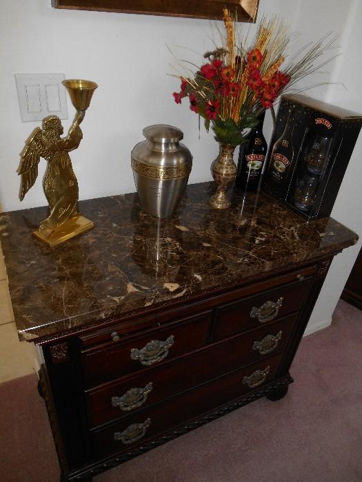 Marble-topped buffet or dresser