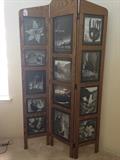 Beautiful oak picture divider with black and white photos 