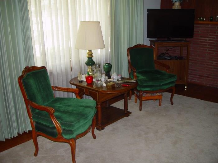 Pair Sam Moore Chairs, Kelly Green