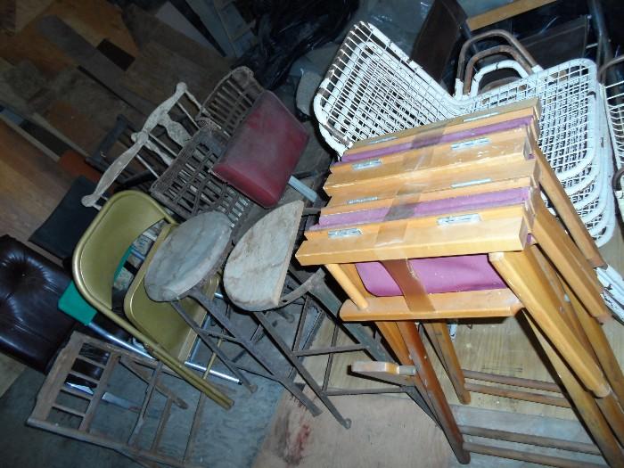 director chairs, industrial stools, wood chairs