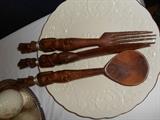 Wood carved serving pcs. from Africa