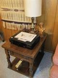 End table, lamp and VCR