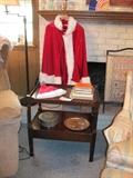 Santa suit and end table