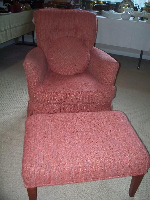 Upholstered Rocker with Footstool