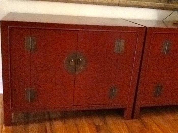 Pair of Chinese Red chests 