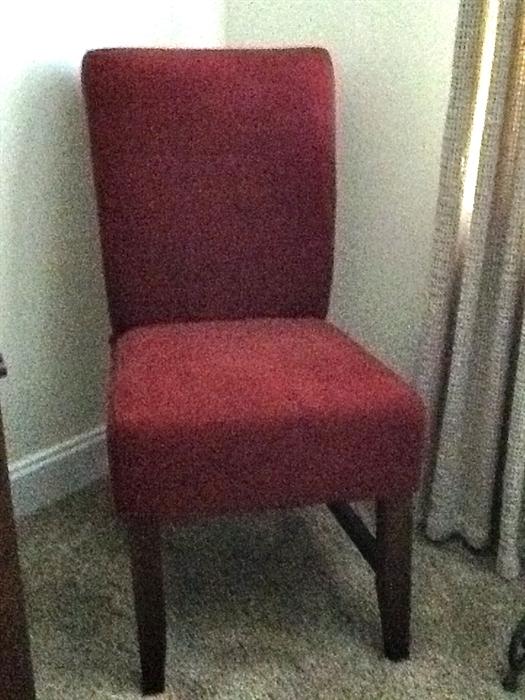 Arhaus dark red upholstered chair