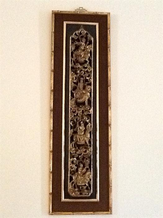 Carved wood Chinese wall decor