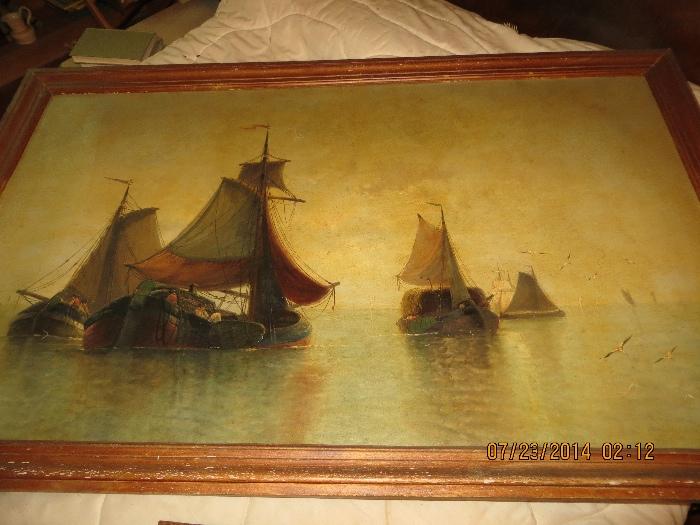 Louis Etienne Timmermans ( 1846- 1910) Belgian artist, signed Oil on Canvas  ( needs cleaning) this is an auction items, bidding starting at $1,000, once the reserve price is reached the item will be sold ) this item presented can be purchased on line by calling 609-839-0024 ( Randy)