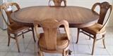 Vintage Jamestown Furniture Co Dining Table w 4 Suede Covered Chairs