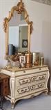 Karges Ivory and Gold Dresser, Kundo Clock, R. Capodimonte Dish, ...