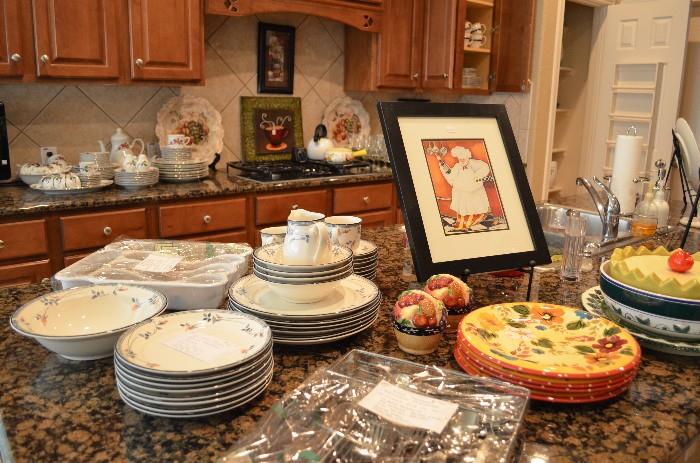 Noritake, stainless flatware, Chef decorative kitchen items
