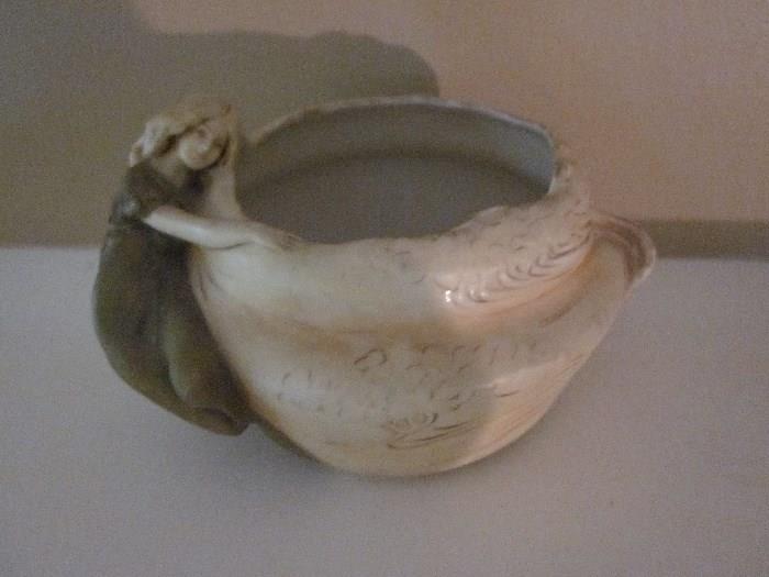 Royal Dux bowl/ Amphora Art Noveau maiden