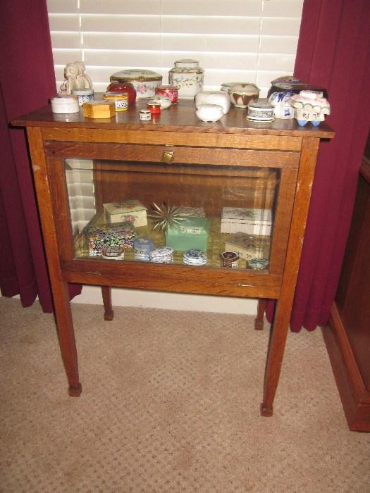 chocolate cabinet, collection of boxes