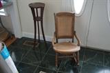Antique child's rocker and fern stand