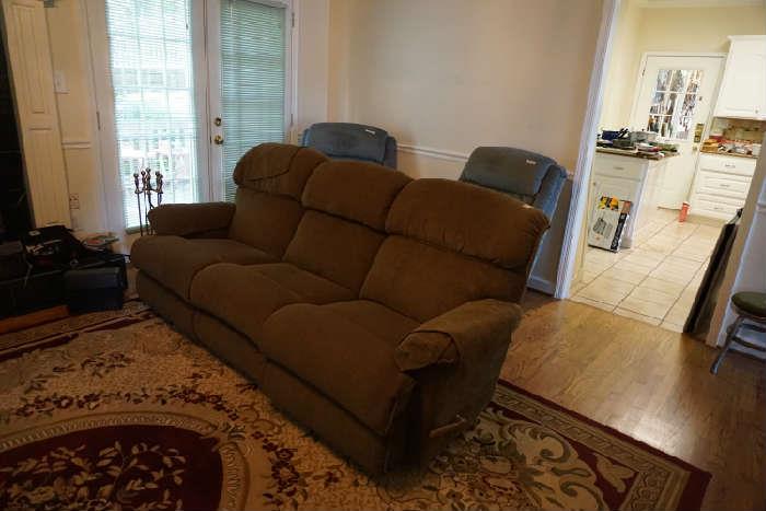 Lazy boy- recliner sofa and two recliners