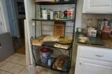 Bakers rack with vintage kitchen items, White house cook book, 