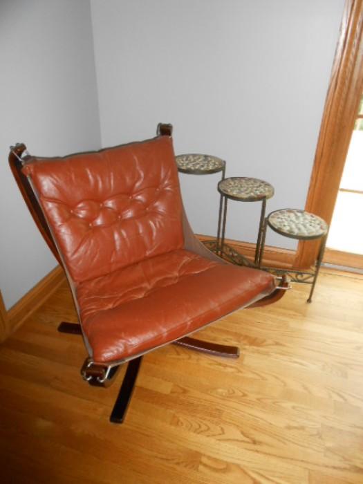 Scandavian Design Sigurd Ressel Falcon  Leather Chair