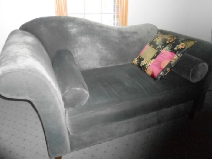second love seat charcoal grey with curved back