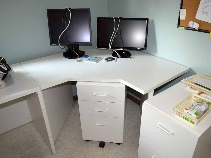 Computer Desk and File Cabinets 