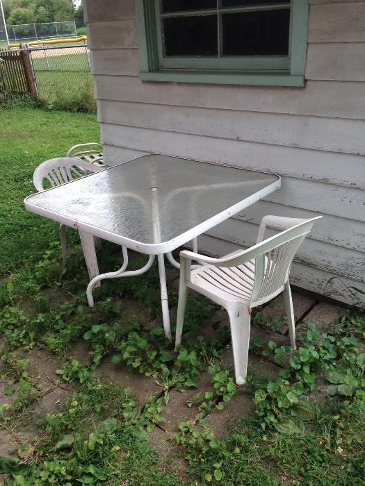small patio and chairs
