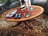 Ethan Allen banded mahogany coffee table