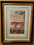 One of a pair of animal prints, nicely framed & matted