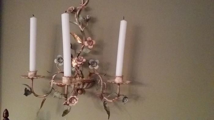 One of a pair of Italian, tole wall sconces. I'll even throw in the dripless, unscented candles, if you're nice.