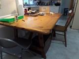 VERY OLD HANDMADE FARM TABLE