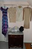 VINTAGE AND ANTIQUE CLOTHING AND MARBLE TOP DRY SINK
