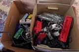BOX OF TRAIN TRACK AND PARTS