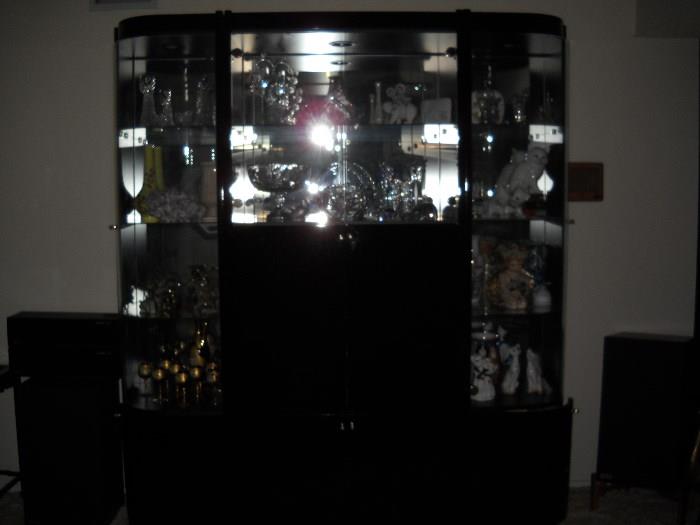 Black Lacquer Display with media section