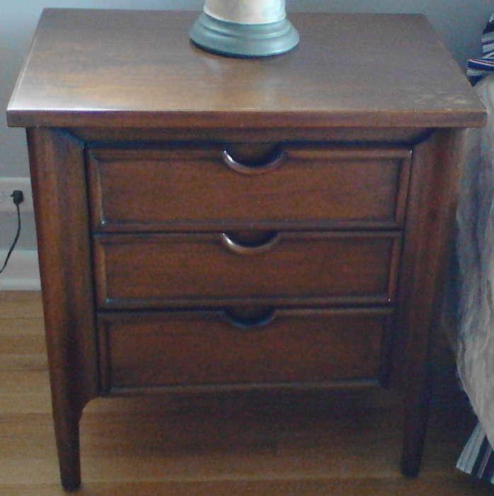 Solid wood bedside or end table with 3 drawers